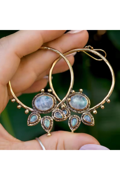 Choice WB6599-1 2 Pieces/set of Retro Circle Droplet Shaped Pendant Earrings,...