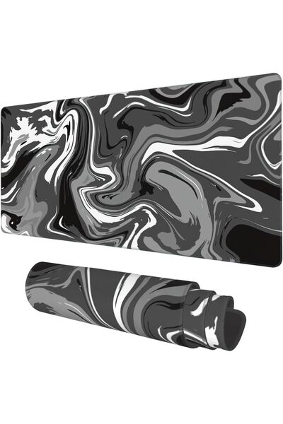 Arabest Desk Mat,Large Extended Gaming Mouse Pad,Abstract Black White Ink Liq...