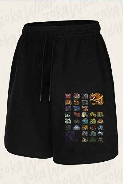 ZOKAWEAR شورت مونستر هانتر 4 ألتيميت ديزاين مطبوع للجنسين