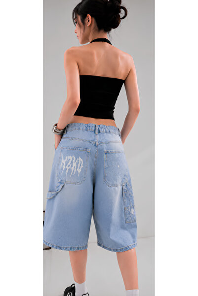 Minga London Y2K Embroidered Baggy Jean Porto Capri White-Spirder