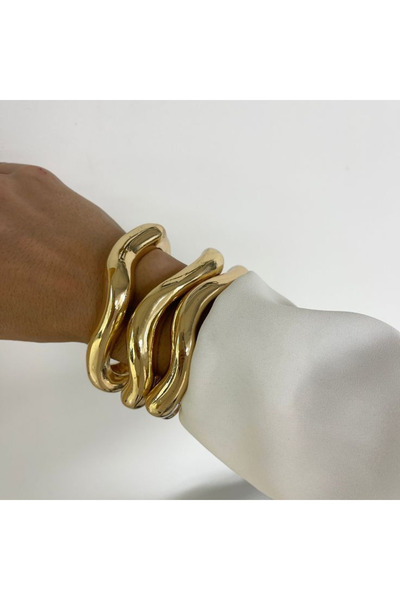 Choice AYA 3Pcs 3pcs Vintage Exaggerated Luxury Gold Color Resin Open Bangle ...