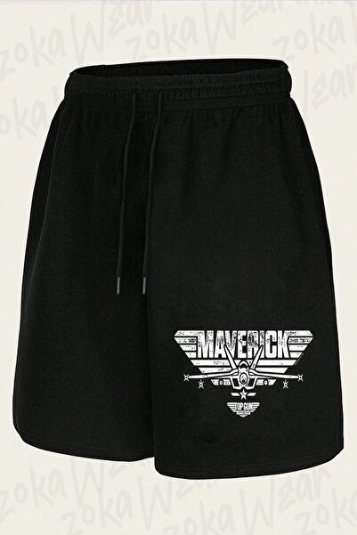 ZOKAWEAR Unisex Top Gun Maverick Centered Jet Design Printed Shorts