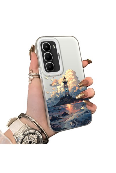 Hontinga Infinix Hot 60I Compatible Silicone Edge Hard Back Case Couple Phone...