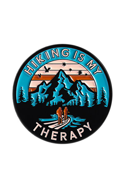 choice2 QHXZ5073 OUTDOOR HIKING Enamel Pins Custom HIKING IS MY THERAPY Brooc...