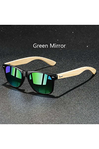 Choice3 نظارات شمسية مربعة الشكل من الخيزران بتصميم عتيق من GreenMirror للرجا...