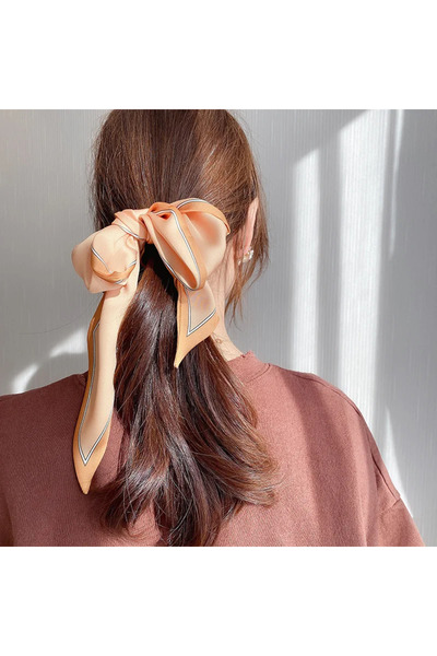 Choice3 Orange Spring/Summer Solid Color Outing Leisure Imitation Silk Ribbon...