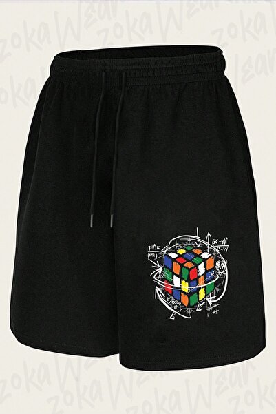 ZOKAWEAR Unisex σορτς με στάμπα με σχέδιο Rubik's Cube Formula
