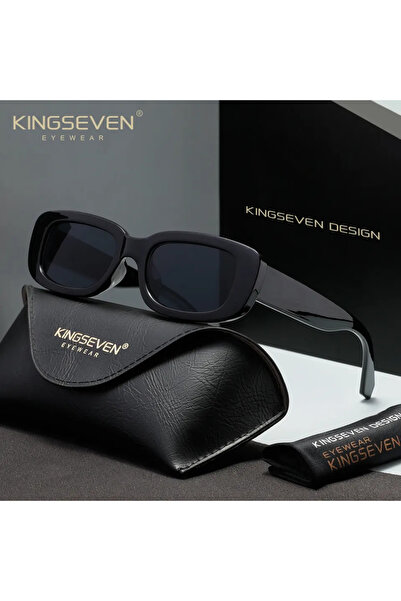 Choice6 Black Gray KINGSEVEN Rectangle Trendy Sunglasses For Women Men UV400 ...