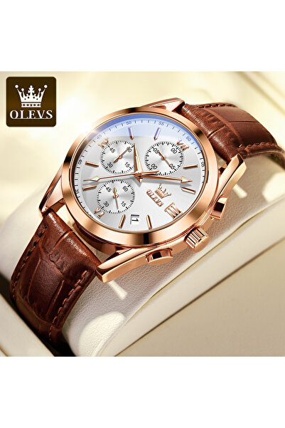 Choice ساعة يد رجالية OLEVS 2872 بيضاء من Yes Rose، ساعة عصرية غير رسمية أصلي...