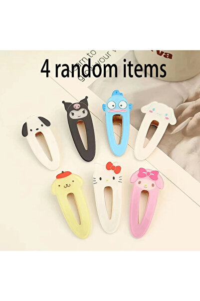 Choice CSO76-82(Random4pcs) Cute Sanrio Characters Hair Clips - Kuromi Cinnam...