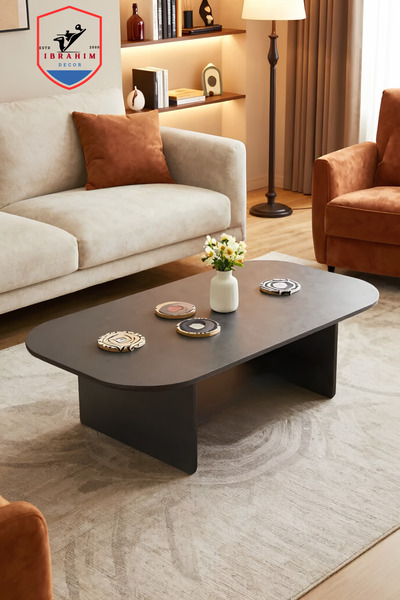 ibrahim suleiman al saqami Modern Black & Brown Coffee Table | Minimalist Woo...
