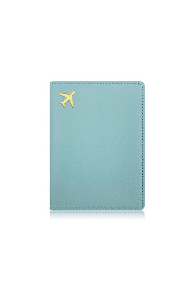 Choice5 light blue Luxury Gold Airplane Passport Cover Custom Name Men Women ...