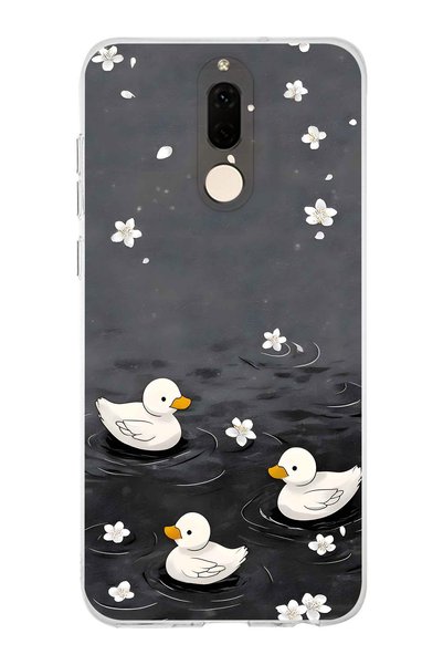 FLAMENKO Huawei Mate 10 Lite Compatible Little Ducks Patterned Transparent Ph...