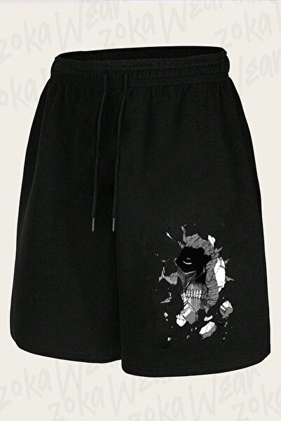 ZOKAWEAR شورت مطبوع بتصميم عملاق على الحائط للجنسين من AOT