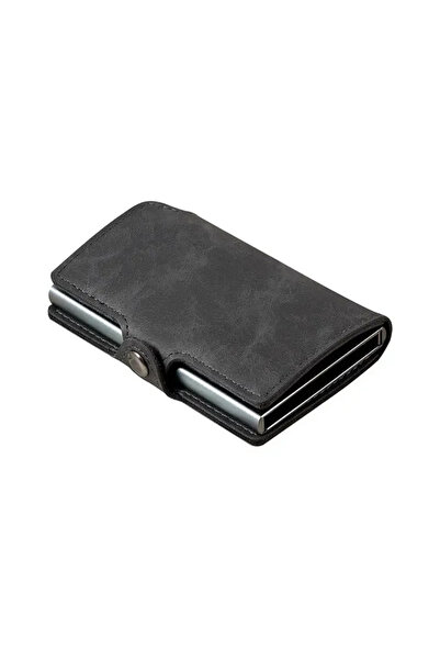 Choice Gray RFID Blocking Holder Split Leather Mens Wallet Luxury Pop Up Smar...