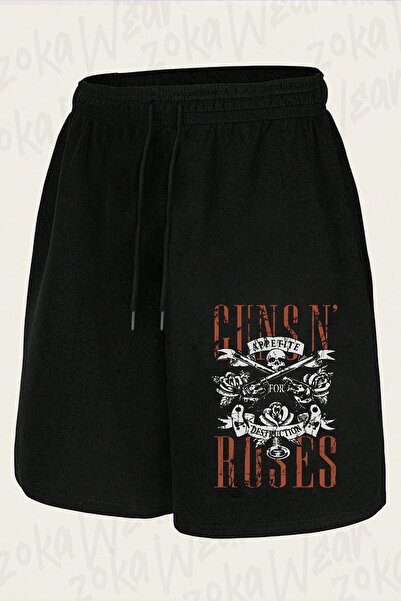 ZOKAWEAR شورت مطبوع بتصميم Guns N Roses v57 للجنسين