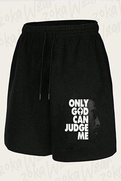 ZOKAWEAR Unisex σορτς με στάμπα Tupac Only God Can Judge Me