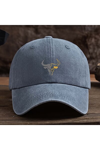 Choice1 Adjustable GRAY Fashionable Bull Head Printed Baseball Hat Multi func...