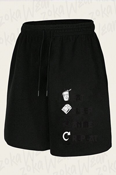 ZOKAWEAR Unisex Σορτς με στάμπα Eat Sleep Repeat Design