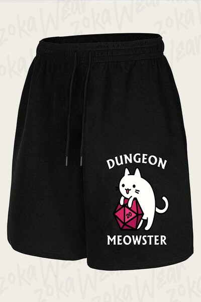 ZOKAWEAR Unisex Dungeon Meowster Dnd Dungeon Design Printed Shorts