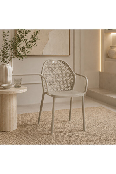 Palma homez Multi-Colored Rattan Chair with Side Arms with a Modern Design