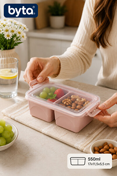 BYTA 550ml Compartmentalized Storage Container with Locking Lid Leak-Proof Bp...
