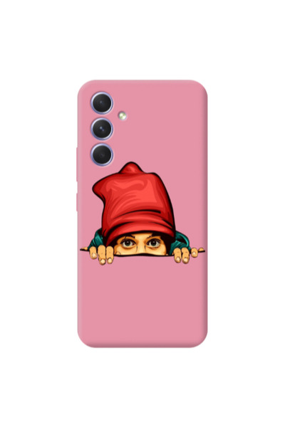 Other Samsung A56 Hidden Girl Pink Colored Silicone TPU Θήκη