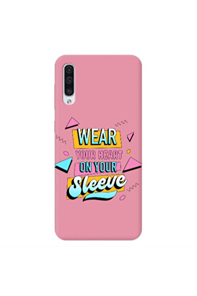 Other Samsung A50 Wear Your Heart Pink Colored Silicone TPU Θήκη