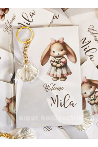 umut hediyecilik Newborn Baby Pearl Oyster Keychain 10 Pieces Gift