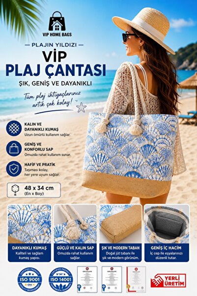 Vip Home Concept Market Ürünleri Τσάντα παραλίας VIP Τσάντα χειρός και ώμου Τ...