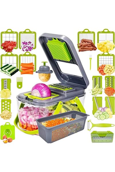 Generic Vegetable Chopper, Upgraded 22 in 1 Mandoline Vegetable Slicer Dicer ...
