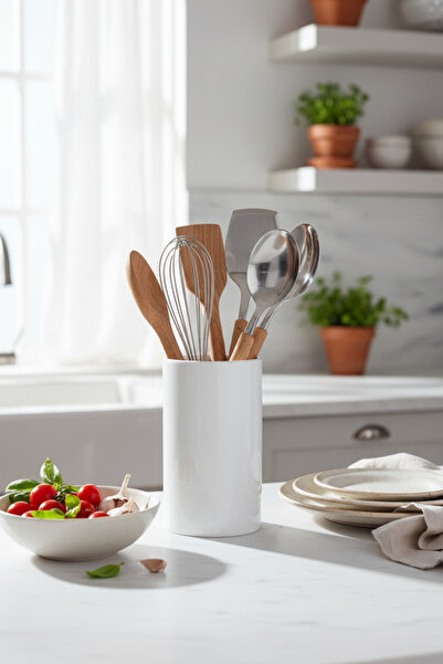 Akayev Marble White Spoon Holder 16 cm