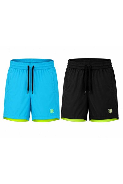 atlanticsport Men's Swim Shorts 2-Piece Set with Sea Print and Rudder Print