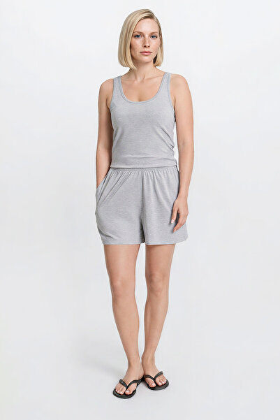AC&Co / Altınyıldız Classics Women's Gray Melange Soft Textured Standard Fit ...