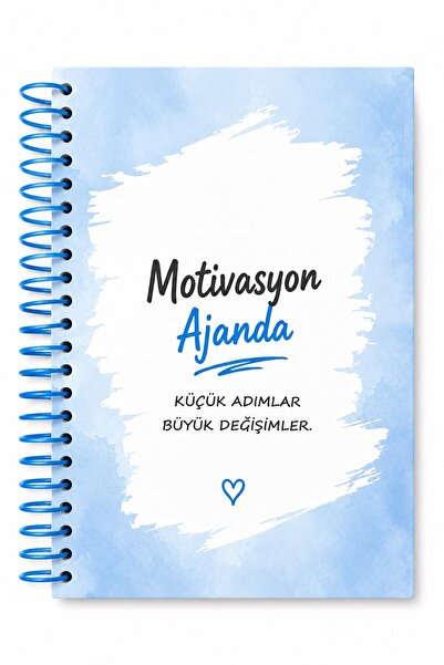 KROP Motivasyon Ajandam MAVİ - Pastel Seri - Stickerlı - Tarihsiz - 160 Sayfa...