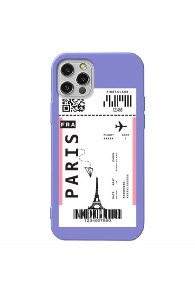 Other Apple iPhone 12 Pro Paris FRA Purple Colored Silicone TPU Θήκη