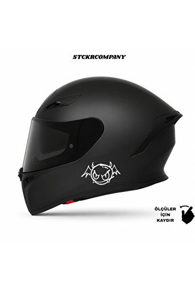 STCKRCO Şeytan Motosiklet Kask Stickerı – Kask Yan Taraf Logo Sticker Etiket ...