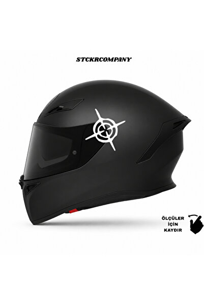 STCKRCO Headshot Motosiklet Kask Stickerı – Kask Yan Taraf Hedef Sticker Etik...