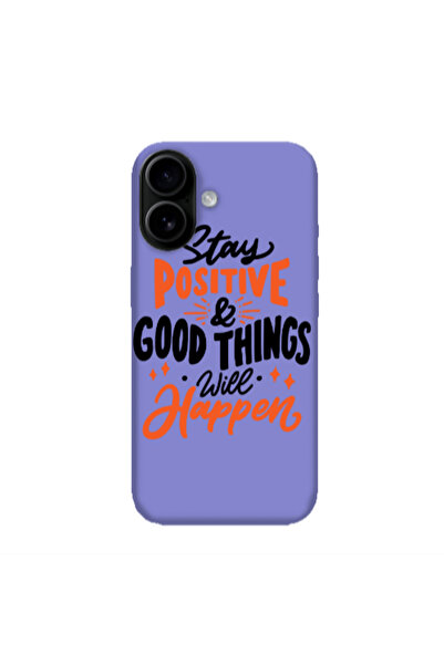Other Apple Iphone 16 plus Stay Positive Purple Colored Silicone TPU Θήκη