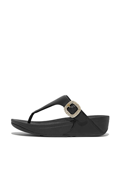 Fitflop Lulu Crystal Buckle Leather Toe Post Sandals For Womens