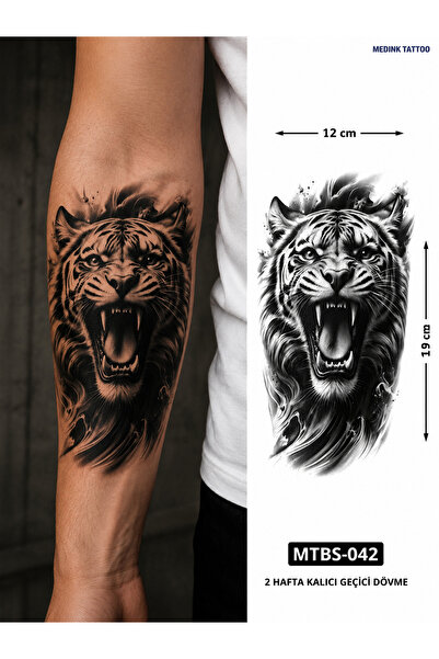 medink tattoo 2 Hafta kalıcı Kaplan model Geçici Dövme Sticker Tattoo