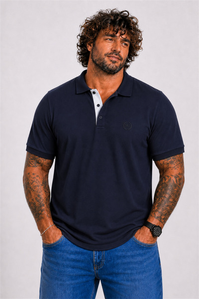 Starbattal Men's Large Size Single Jersey Polo T-Shirt Classic Embroidered 26...