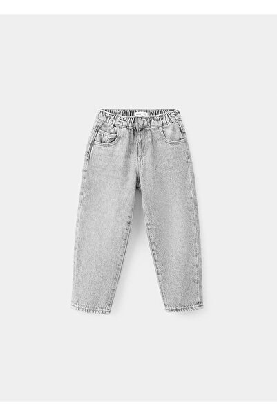 MANGO Baby Pamuklu Paperbag jean pantolon