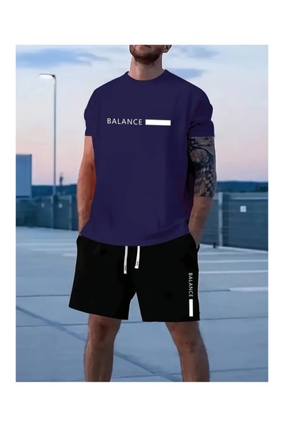 ship master Summer Collection New Arrival T-Shirt & Shorts Set Printed Patter...