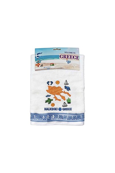 Tradesor Πετσέτα ποτηρόπανο Souvenir με κέντημα - Σετ 12pcs - Chalkidiki - 41...