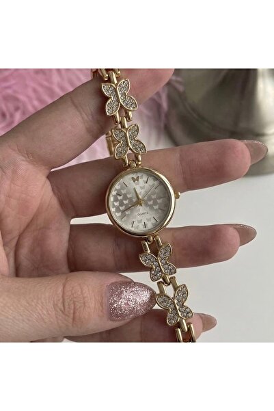 Heda Jewelry Butterfly Paradise Saat - Beyaz Kelebekli Kadın Saat