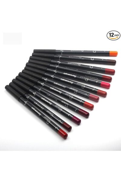 Arabest Lip Liner Pencil Set,12 Count,Semi Matte,Waterproof,2 In 1 For Lips &...