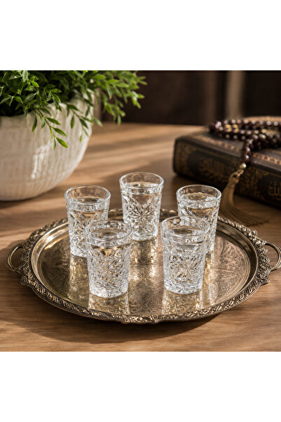 SNA 6 Lı Mini Kristal Zemzem Shot Bardağı Kahve Yanı Sunum Bardağı