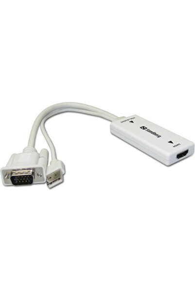 Sandberg Convertor 508-78 HDMI mamă la USB-A / VGA tată Alb 1 buc.