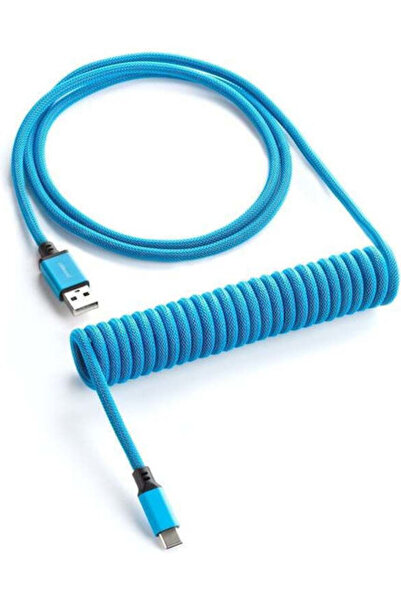 CableMod Cablu USB 2.0 spiralat USB-C tată - USB-C / USB-A Albastru 1.5m